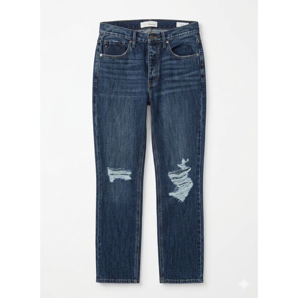 Vintage KanCan Estilo Mom Jeans Womens 5/26 High Rise Distressed Straight Leg